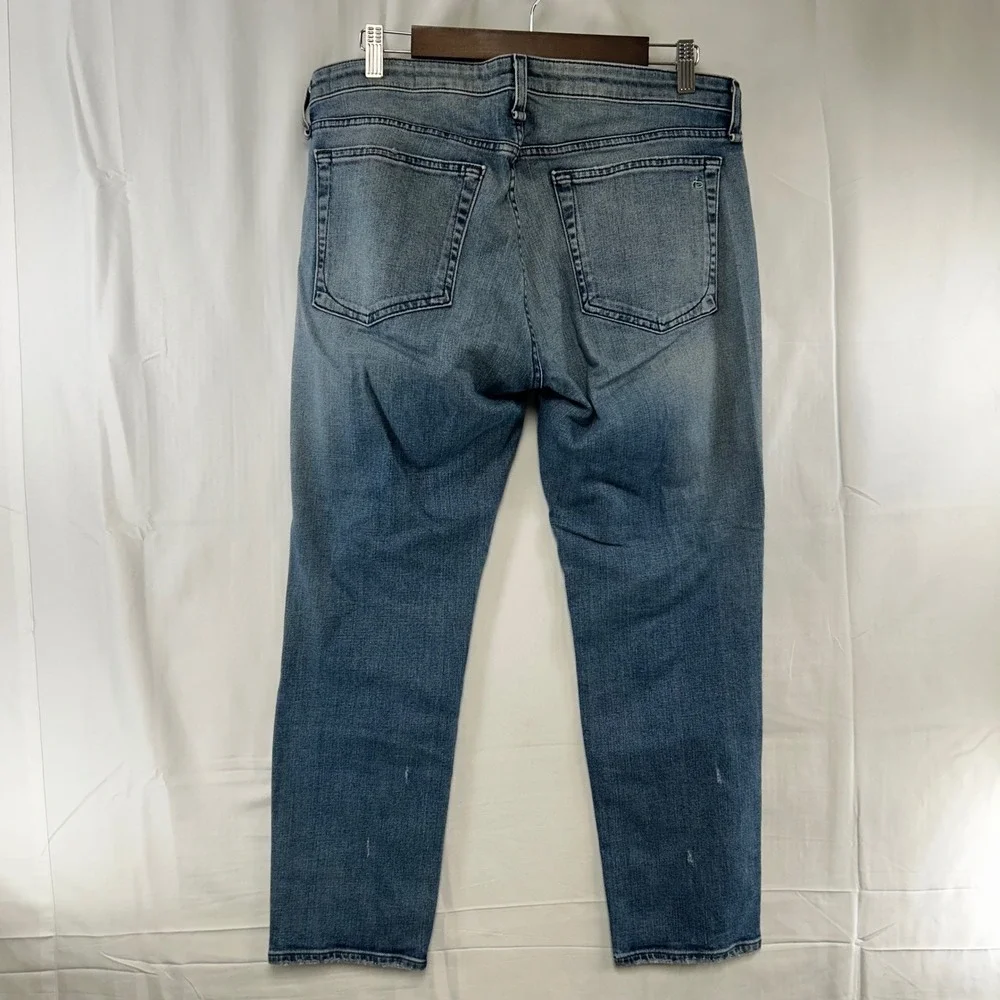 Rag & Bone Dre Slim Boyfriend Jeans Womens 30 Blue Distressed Low Rise